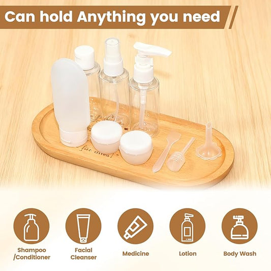 Vitog Travel Bottles Kit, TSA Approved Leak Proof Portable Toiletry Containers Set, Clear PET Flight Size Cosmetic Containers for Lotion, Shampoo, Cream, Soap, Bring a soft bottleļ¼Set of 11 (white)