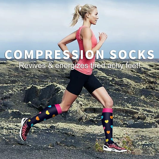 Laite Hebe Compression Socks For Women& Men circulation(8 Pairs),Socks-Best for Running,Sports,Hiking,Flight travel,Pregnancy