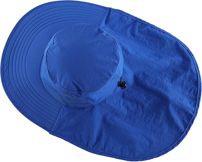 Home Prefer Outdoor UPF50+ Sun Hat Wide Brim Mesh Fishing Hat with Neck Flap
