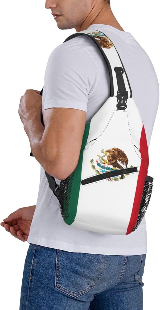 GJXFLSY Mexico Flag Sling Backpack Crossbody Bag Casual Chest Bags Travel Hiking Daypack Shoulder Bag for Women Men