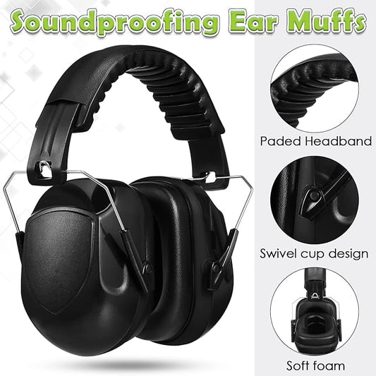 Yunsailing 6 Pcs Ear Protection Noise Reduction Headphones Nrr 28db Safety Hearing Ear Muffs Shooting Gun Range Mowing