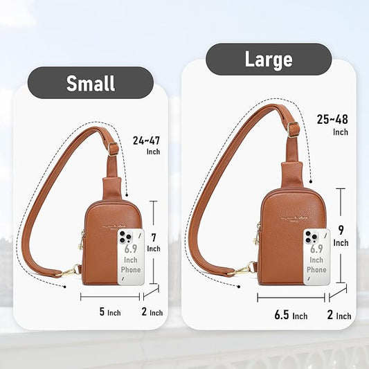 INICAT Travel Small Crossbody Sling Bags Women Cross Body Purses Passport Holder Vegan Leather Fanny Packs Birthday Gifts