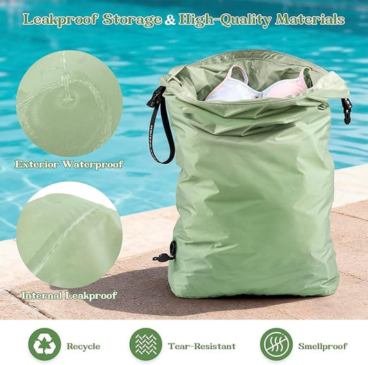 Travel Laundry Bag for Dirty Clothes, Waterproof Travel Compression Bags for Packing, Moisture-resistant Vacuum Storage Bag, Space-Saving Laundry Storage Organizer for Cruise, Swimming, Gym