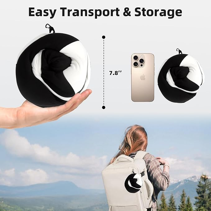 Privacy-Friendly Hooded Travel Pillow for Kids & Adults, Sensory-Friendly, Memory Foam Neck Support for Airplane, Car & Train, Breathable Fabric, Portable, Ultimate Comfort