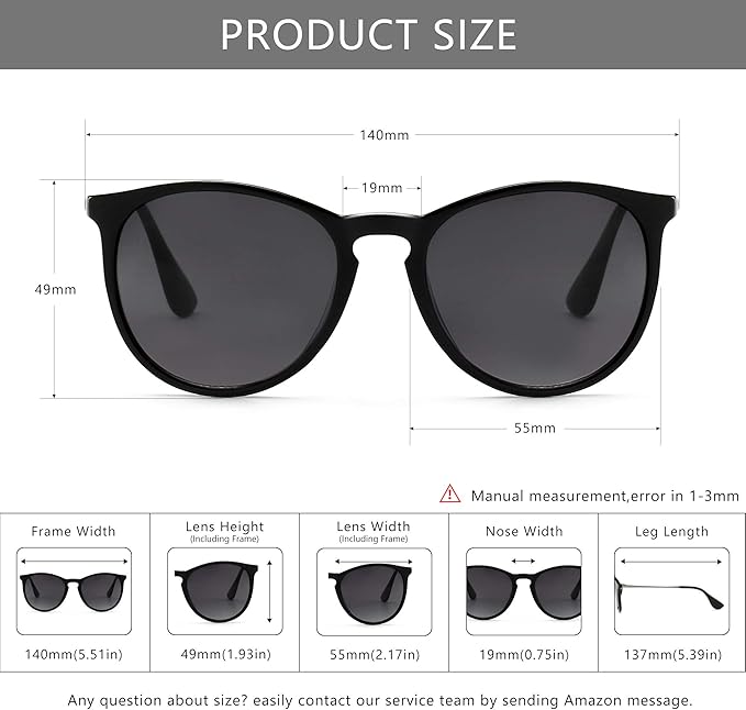 SUNGAIT Premium Vintage Round Sunglasses for Women Men Classic Retro Trendy Style