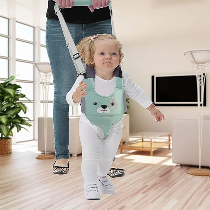 IULONEE Baby Walker, Handheld Kids Toddler Walking Harness Helper Assistant Protective Belt Child Activity Walker Adjustable Standing Up Walking Learning Helper for Toddler 7-24 Month (Green)