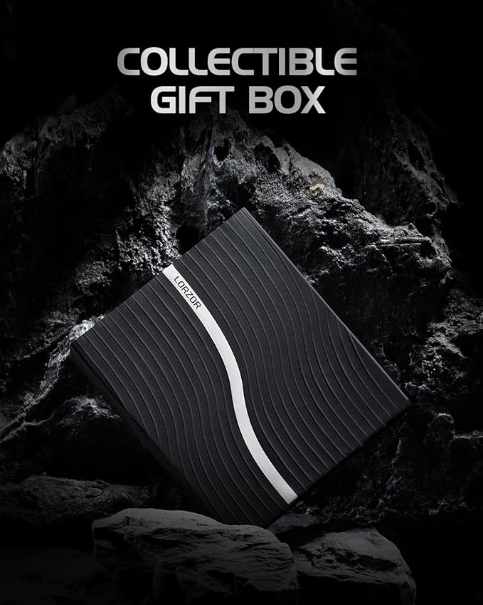 LORZOR Carbon Fiber Wallet for Men, 0.3IN Ultra-slim Minimalist Card Holder with Money Clip, Trigger Button for Quick Card Access, Ultra-light Aerospace Aluminum, RFID-Blocking, Gift Box