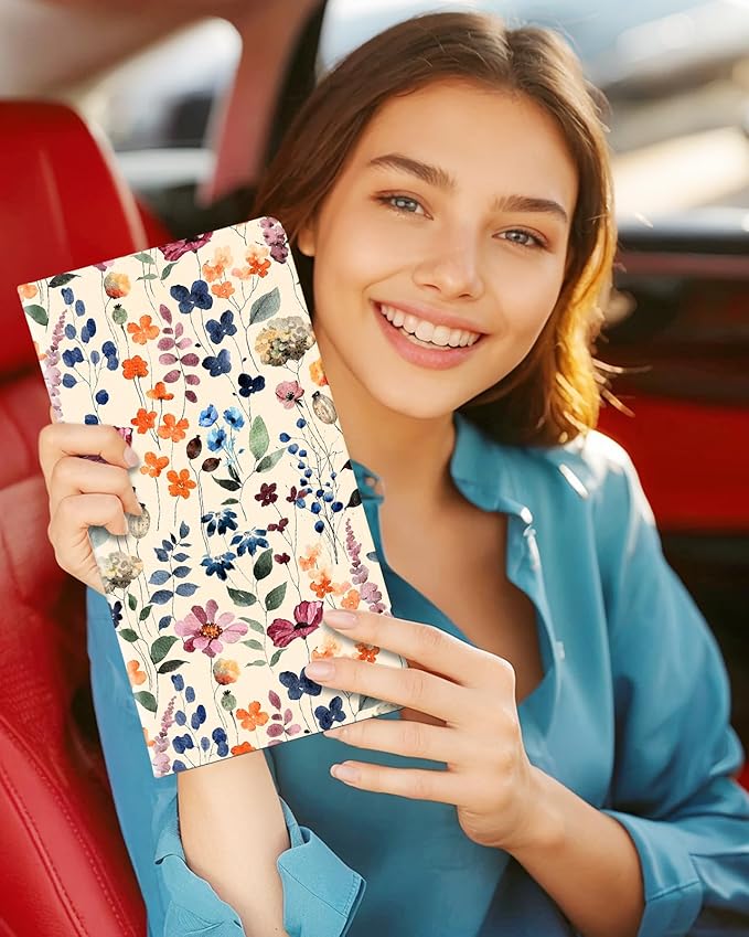 Slohif Car Registration and Insurance Holder - Plant Vehicle Glove Box Organizer Women with Magnetic Shut Leather Automobile License Holders Coasters Auto Accessories Case for Document