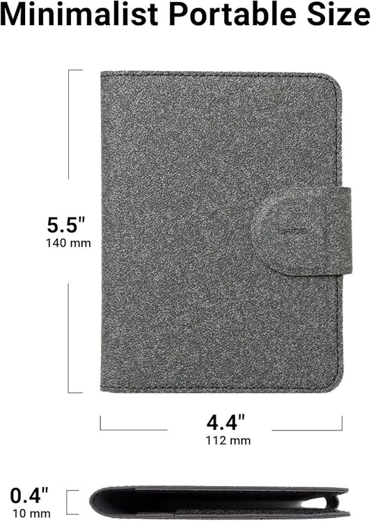 LHiDS Leatherette Passport Holder with RFID Protection, Premium PU Leather, Snap Button Closure, Travel Passport Wallet Cover for Passport, Boarding Passes, Business Cards, Cash (Black)