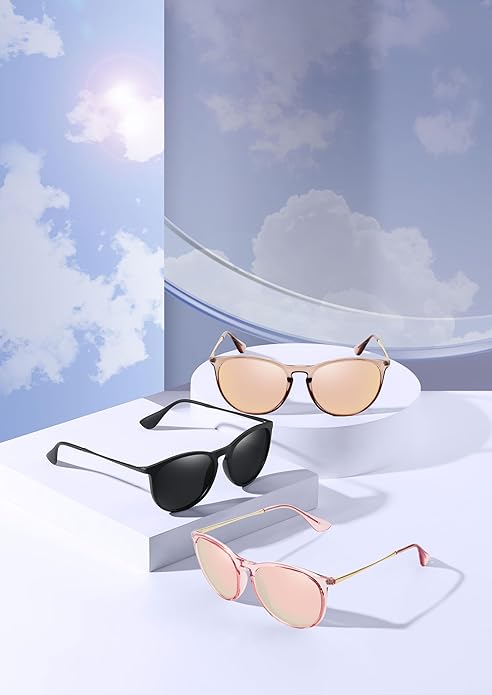 Retro sunglasses womens 2024 trendy round classic glasses