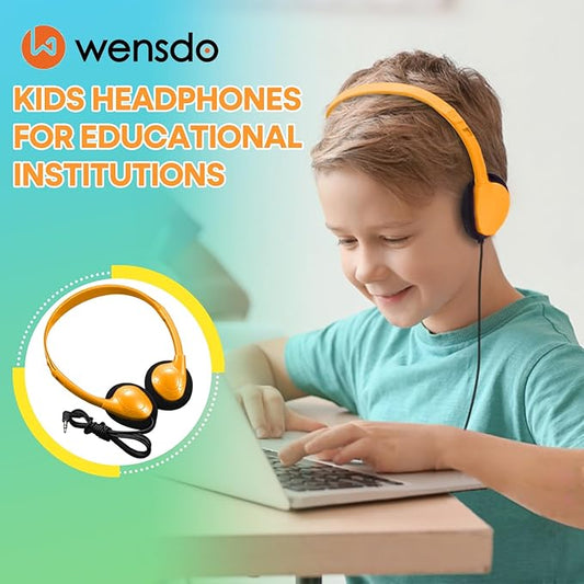 Bulk Headphones 25 Pack for Kids School Classroom, Wholeslae Wired Adjustable On Ear Earphones Class Set for Students Children Toddler Teens Boys Girls and Adult Computer 3.5mm Jack (HY857,25 Mixed)