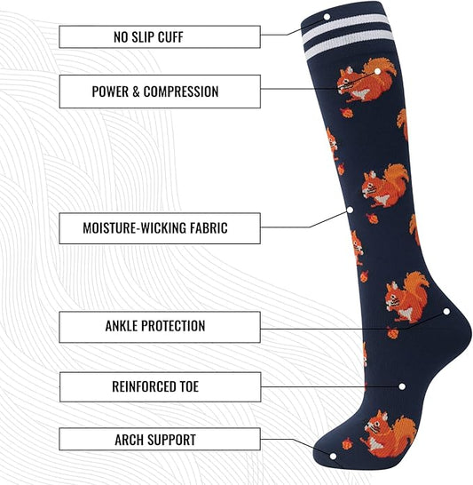 fenglaoda Compression Socks for Women Men 3 Pairs Graduated Compression Support Circulation Socks for Nurses