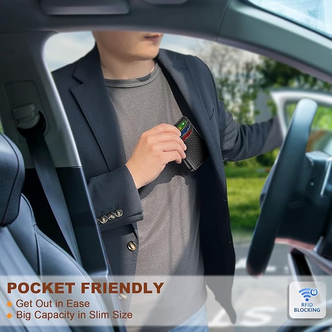 KEMISANT Men Wallet,Slim Wallet Card Case With Magnetic Billfold Flip,Pop-up Access for 12Cards RFID Blocking