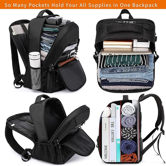 LIWAG Extra Large Business Travel Backpack, Anti Theft Water Resistant College Backpack Computer Bag Fits 17.3Inch Laptop Notebook, Blue