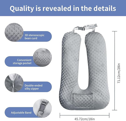 Car Seat Pillow and Travel Body Pillow,Neck Pillow for Kids and Adults,Removable and Washable Car Headrest Pillow,Road Trip Essentials