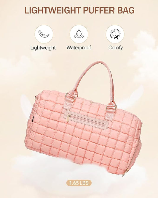 Duffle Bag for Travel, Weekender Bag with Shoe Compartment, Carry On Overnight Bag for Women with Toiletry Bag, Gym Bag with Wet Pocket, Hospital Bags for Labor and Delivery Beige