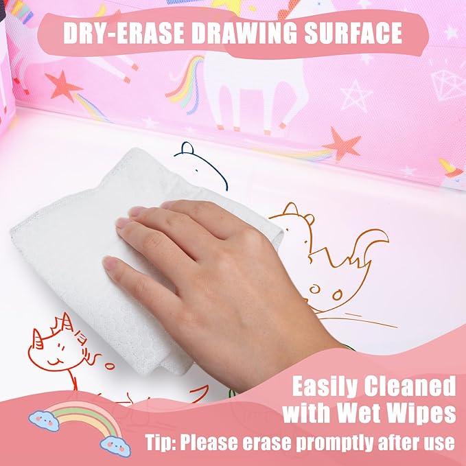 Kids Travel Tray for Car Airplane - Car Seat Tray for Kids Travel, Toddler Carseat Lap Table, Road Trip Essentials, Lap Desk for Kid Roadtrip Activities, Pink Unicorn