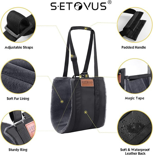 S-ETOVUS Dog Sling for Large Dogs Hind Leg Support, Magic Tape Dog Lift Harness, Soft Dog Support Harness for Back Legs, Hip Support Harness to Help Senior, Injured, Disabled and After ACL Surgery