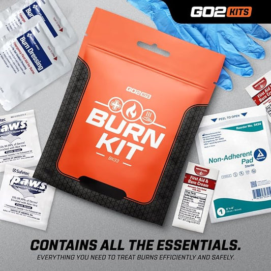 Advanced Burn Kit, Comprehensive Burn First Aid Kit with Dressings, Burn Cream & Gauze, Portable First Aid Kit for Home, Office, Car & Travel, 100-Pack (BK33)