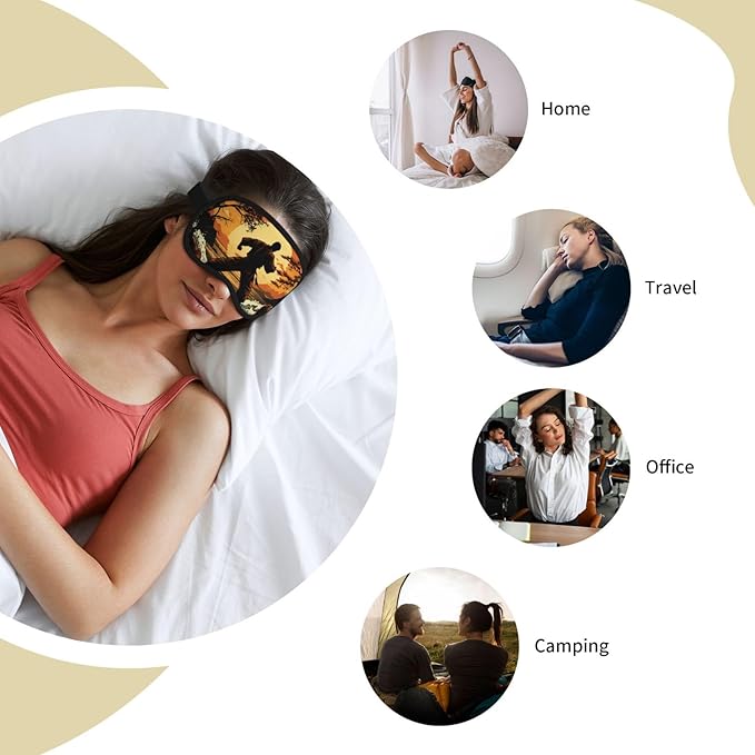 Karate Men Blackout Sleep Mask for Unisex, Soft Satin Eye Cover with Elastic Strap, for Travel, Nap, Yoga