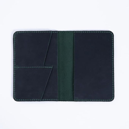INCARNE Passport Cover - Travel Passport Wallet - Leather Passport Holder for Men Women Family with Card Slots & Note Compartmen - Sleeve Protector - Genuine Leather - Vintage Green