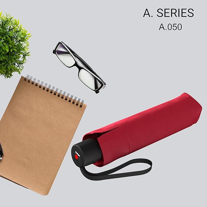 Knirps A.050 Salsa Manual Open Close Travel Rain Umbrella for Adults – Ultra Lightweight, Compact Windproof 38.5" Water Resistant Canopy, Steel Aluminum Frame, Travel Case Included