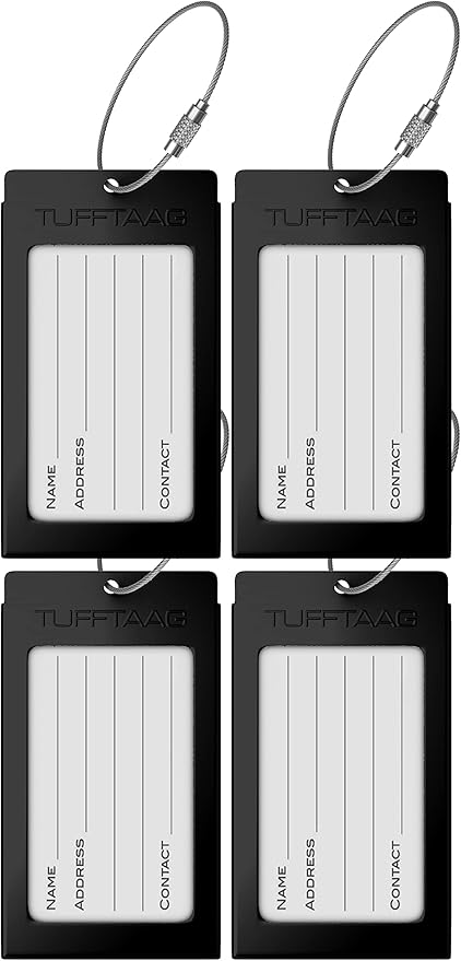 Luggage Tags Business Card Holder by TUFFTAAG - Durable Travel ID Bag Tag in Multiple Color Options, Perfect for Suitcases, Backpacks, and Carry-Ons, Easy Identification, Secure and Stylish