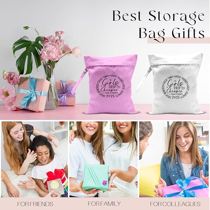 2Pcs Girls Trip Gifts Wet Dry Bag, Beach Bag Wet Bag Favors, Sunscreen Aloha Bags Swimsuit Toiletry Travel Essentials For Women, Beach Travel Laundry bags for Dirty Diaper Swimsuit Gifts