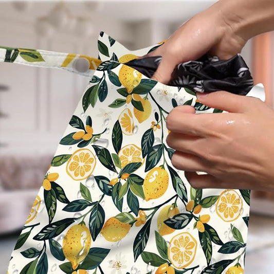 4 Pack Cute Fruit Wet Bag Waterproof Washable Reusable Wet Dry Bag for Swimsuit Dirty Clothes Cloth Diaper Travel Beach Pool Yoga Gym Toiletries Travel Beach Essentials Lemon Orange Peach Pear