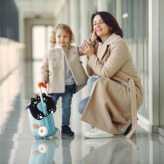 Niuniu Daddy Black Cat Kids Neck Travel Pillow for Kids, Compact Portable Travel Neck Pillow Supportive for Airplane Car Recline Sleeping for 3-8 Years Cute Boys Girls Toddlers Holiday Long Trip