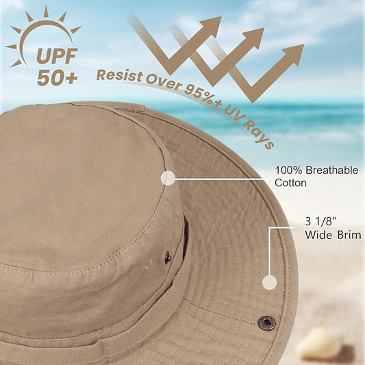 Bucket Hat Wide Brim UV Protection Sun Hat Boonie Hats Fishing Hiking Safari Outdoor Hats for Men and Women