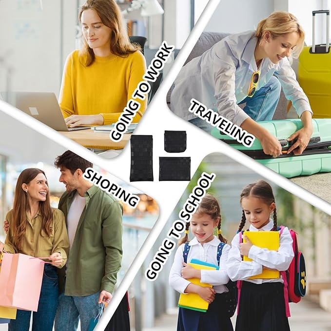 3PCS Small Makeup Bag for Women, Mini Cosmetic Bags Leather Pocket Pouch Purse,Snap Closure Waterproof Portable Bag,Checkered Storage Travel Bag for Lipstick Change Glasses Coin Cards (Black)