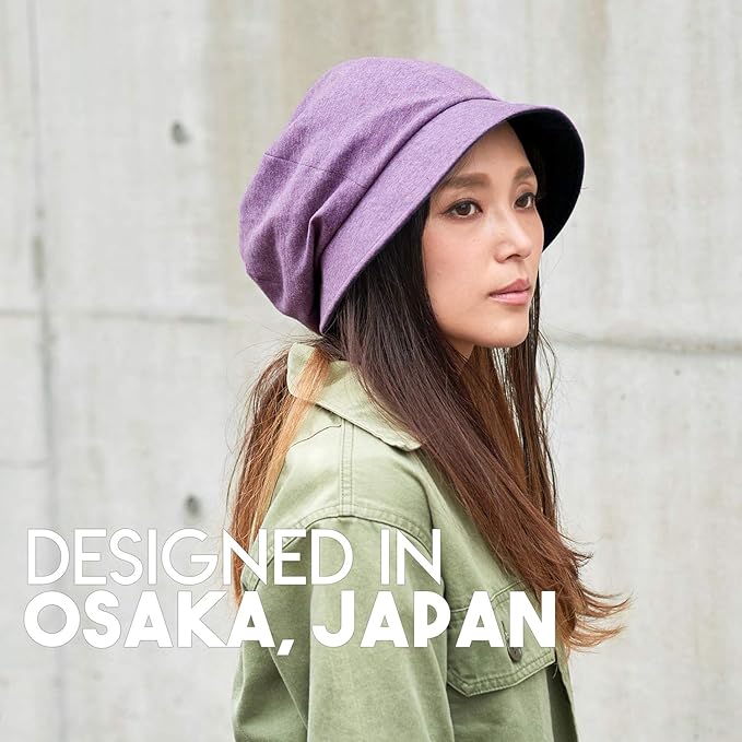 CHARM Women Cotton Sun Hat - Organic Summer Bucket Reversible Chemo Cap Foldable