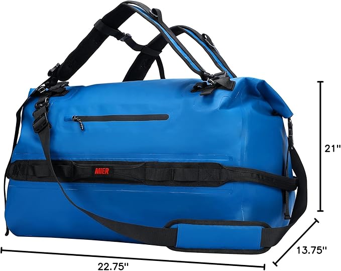 MIER Large Waterproof Duffel Bag Rolltop Dry Backpack Duffle Bags for Kayaking, Rafting, Boating, Swimming, Camping, Travel, Gym, Beach, 60L/80L