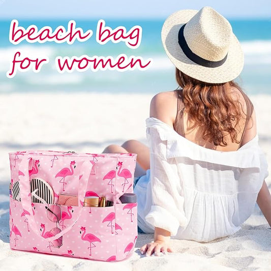 Bluboon Waterproof Beach Tote Pool Bags for Women Ladies Extra Large Carry On Bag With Wet Compartment for Weekender Travel