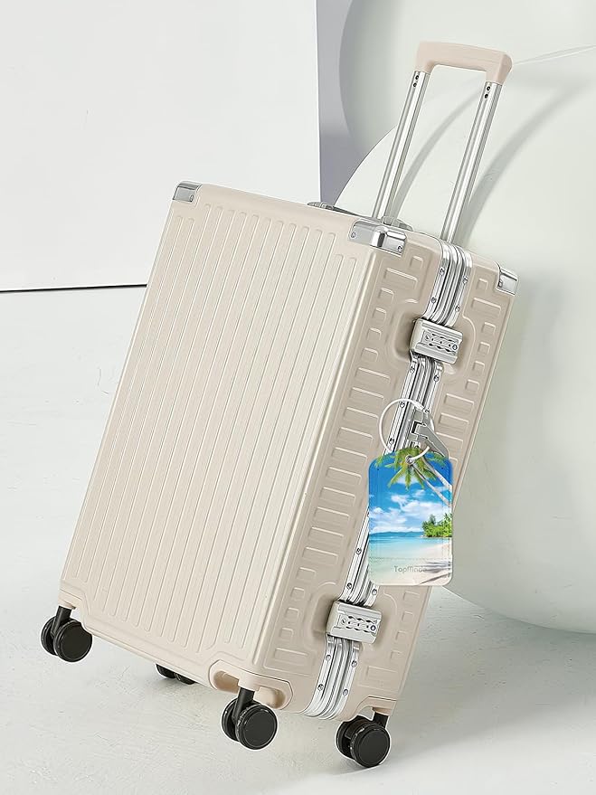 TopMade Smart Luggage Tag with Apple Find My, Premium Leather Luggage Tags for Suitcase, Travel Bags, Backpacks, Anti-Lost Suitcase Tag Tracker for Travel with Privacy Name Card, Rechargeable