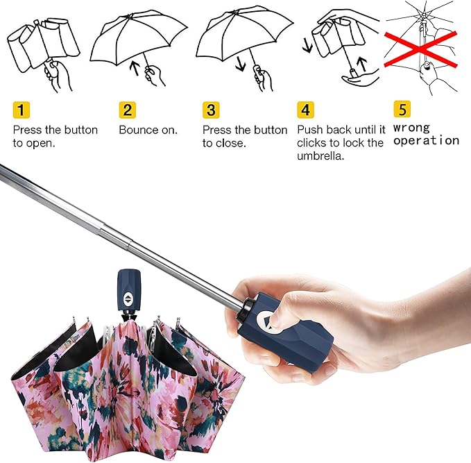 FDJASGY UV Sun Umbrella Compact Folding Travel Umbrella Auto Open Close Compact Folding Rain Umbrellas for Women Men Blocking UV 99.98%