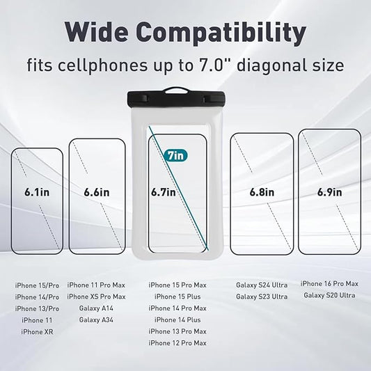 Floatable Soap Bubble Waterproof Phone Pouch/Case with Crossbody Lanyard for iPhone 17 16 Pro Max/15 Pro/14/13/12, IP68 Cellphone Dry Bag Beach Cruise Ship Essentials, 1 Pack-Sand Dollar-7″