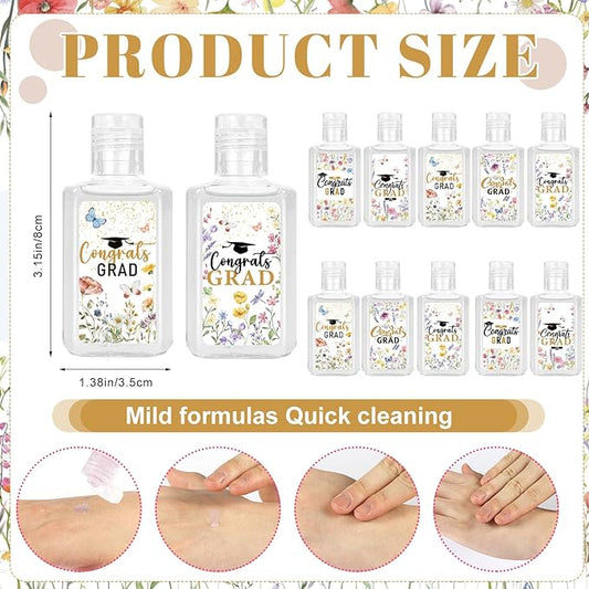 50 Pcs Mini Hand Sanitizer Bulk Bible Verse Hand Sanitizer Religious Inspirational Favors 1fl oz Travel Size Hand Soap Gift for Party Favors (Graduation, Wild)