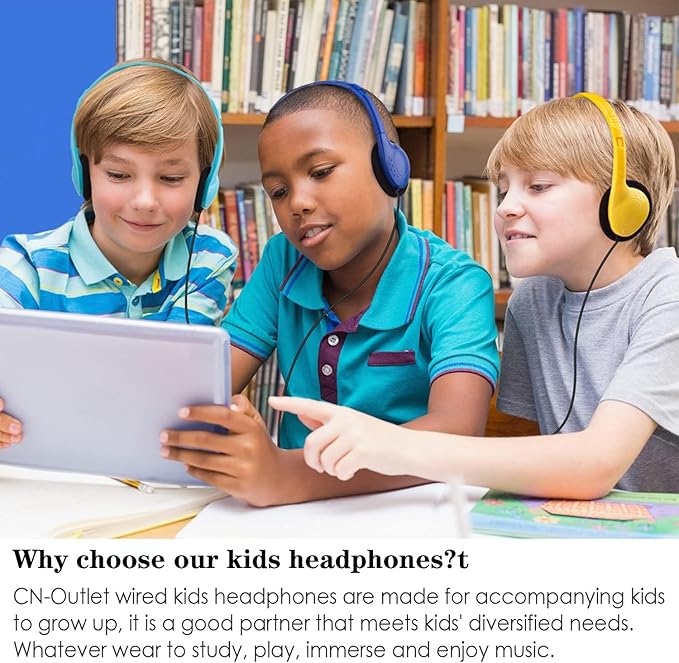CN-Outlet 25 Pack Classroom Headphones Bulk for Kids School Class Set Headphones for Students Teens Toddler Children and Adults, Wholesale 3.5mm Plug Wired Earphones-Upgrade (10 Mixed Colors, 25 PACK)
