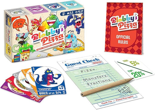 Semper Smart Games Blobby's Pizza Math Card Game: Crazy Fun Strategic Pizza Eating Contest Between Cute Monsters!