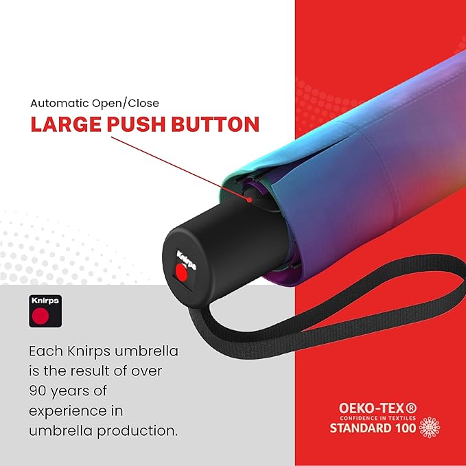 Knirps A.200 Medium Duomatic Windproof Umbrella for Adults – Automatic Open Close 38.5" Canopy, Travel Case Included