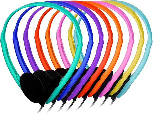 Kids Headphones Bulk 15 Pack for School Classroom Wired Headphones for Kids Students,Children,Boys Girls,Teen,Adult Group Learning, Computer Lab, Library, Online Lesson and Testing Multi Color