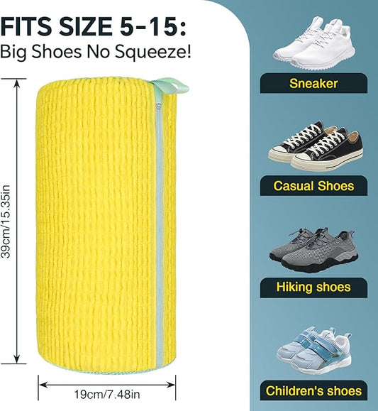 Shoe Washing Machine Bag: 2 Pack Reusable Shoes Cleaning Bags, Heavy Duty Shoe Laundry Bag for Washer & Dryer, 360° Deep Clean for Sneakers Tennis Shoes, Gifts for Women Men