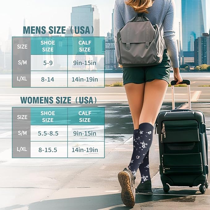 BLUEENJOY Copper Compression Socks for Women & Men (6 pairs) - Best Support for Nurses, Running, Hiking, Recovery