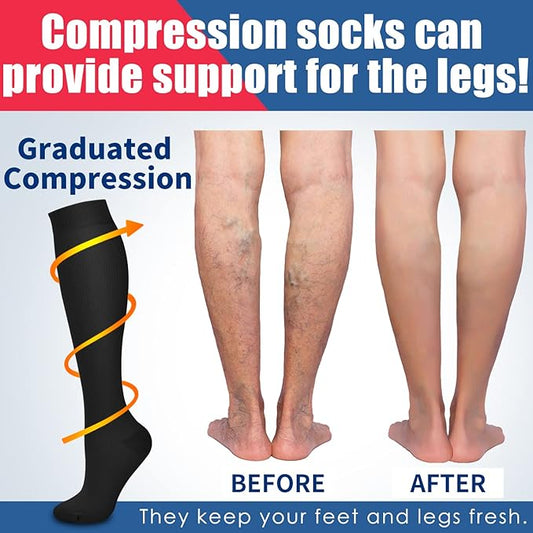 Laite Hebe 4 Pairs-Compression Socks for Women&Men Circulation-Best Support for Nurses,Running,Athletic
