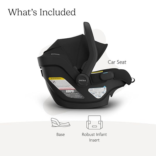 UPPAbaby Mesa V3 Infant Car Seat - Easy Installation + SmartSecure Technology - Attaches to Stroller | Base + Infant Insert Included - Jake (Charcoal)