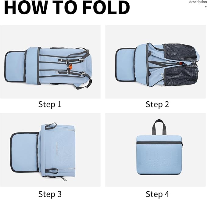 35L Lightweight Packable Backpack – Durable Foldable Daypack for Travel, Hiking, and Gym (Sky-Blue)