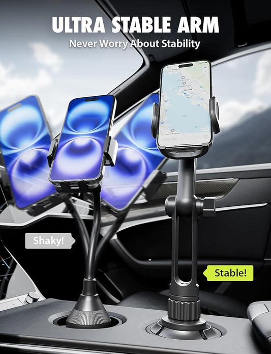 Bracketron TripGrip Extend Cup Holder Phone Holder - Universal Car Phone Holder Cup Holder Mount, 360° Rotation, Fits Devices Up to 4.2", GPS & Smartphone