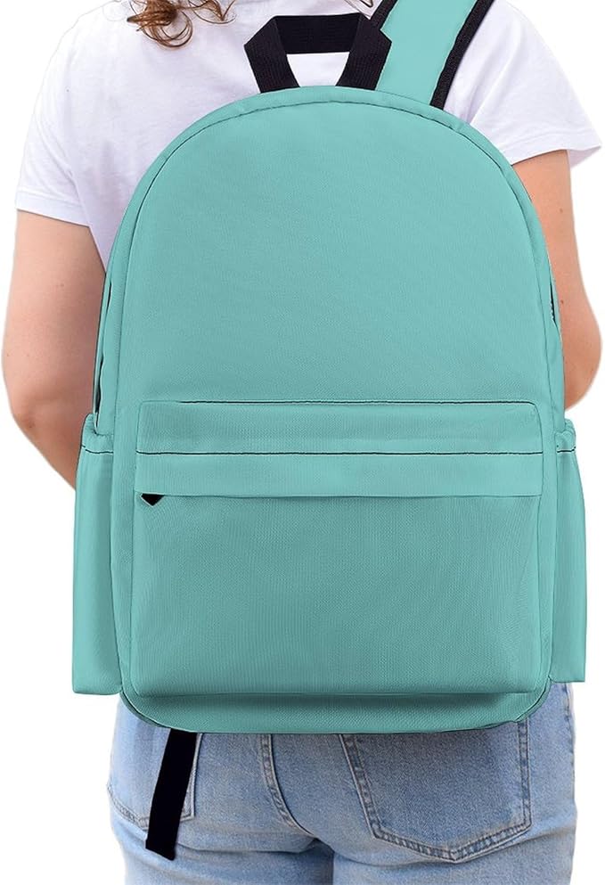 Pale Cyan Backpack Adult Travel Daybag for Women Men College Backpack for Vacation Hiking Camping Bag